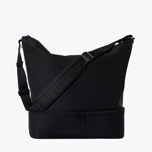 BEIS Sleek Black Cressent Crossbody Weekend Bag